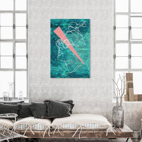Oliver Gal 'Wave Pool' Fashion and Glam Wall Art Canvas Print Accessories - Blue, Pink