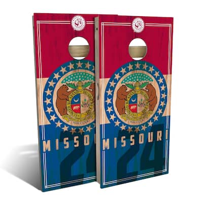 Missouri State Flag 2.0 Outdoor Cornhole Board Set