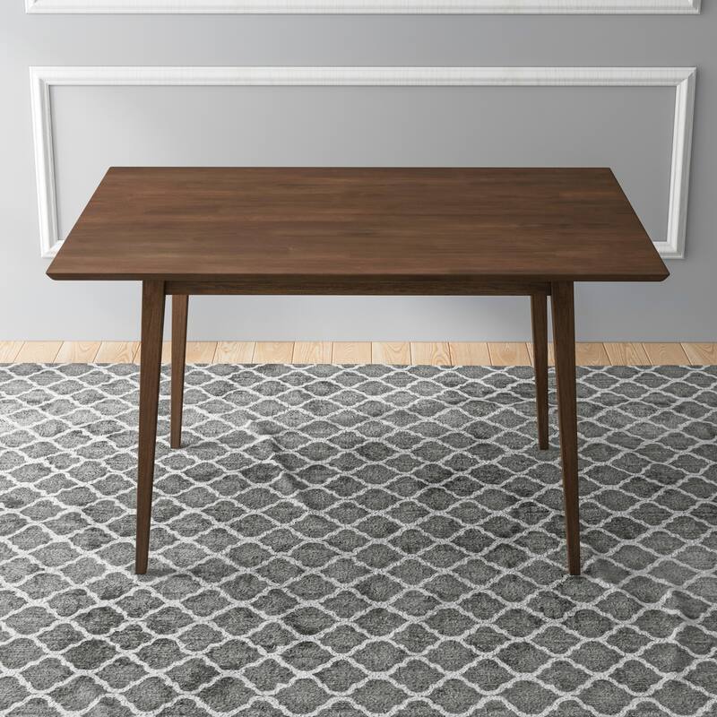 Alda Mid-Century Modern Rectangular Solid Wood Dining Table