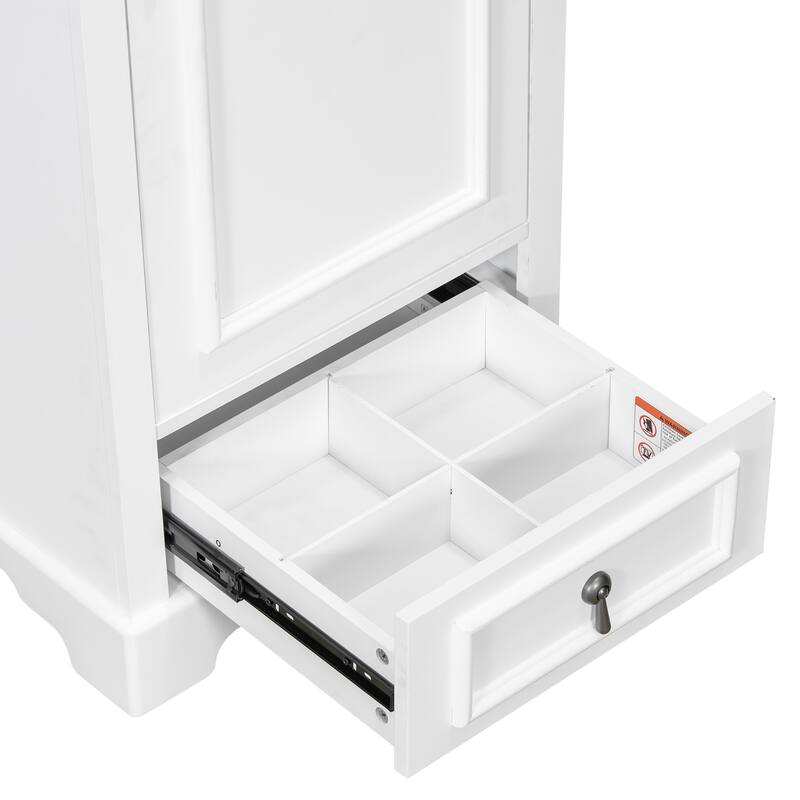 Bathroom Vanity with Sink, Bathroom Cabinet with Soft Closing Door, Storage Rack & Drawer, Free Standing Wood Vanity Set