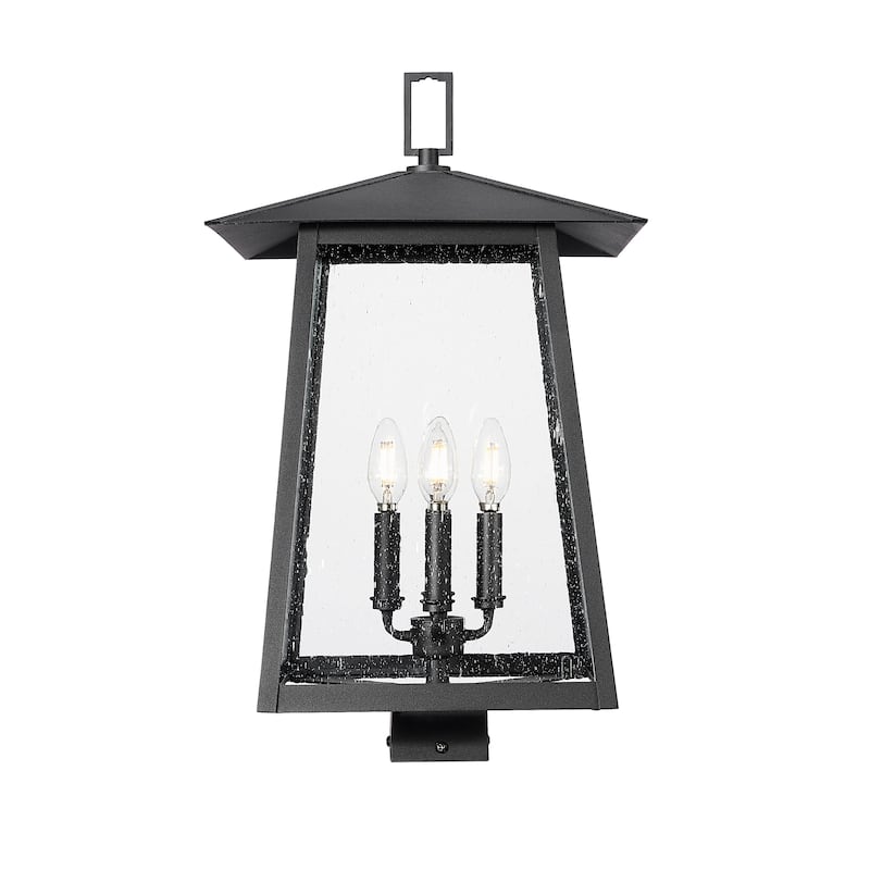 Rainer 4 Light Outdoor Post Mount Fixture in Black