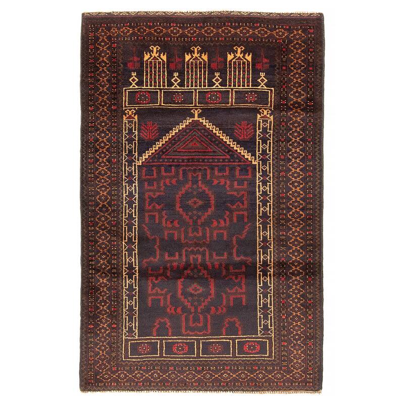 Teimani Black Rug 2'11" x 4'7" - 2'11 x 4'7 - Black - 2'11 x 4'7