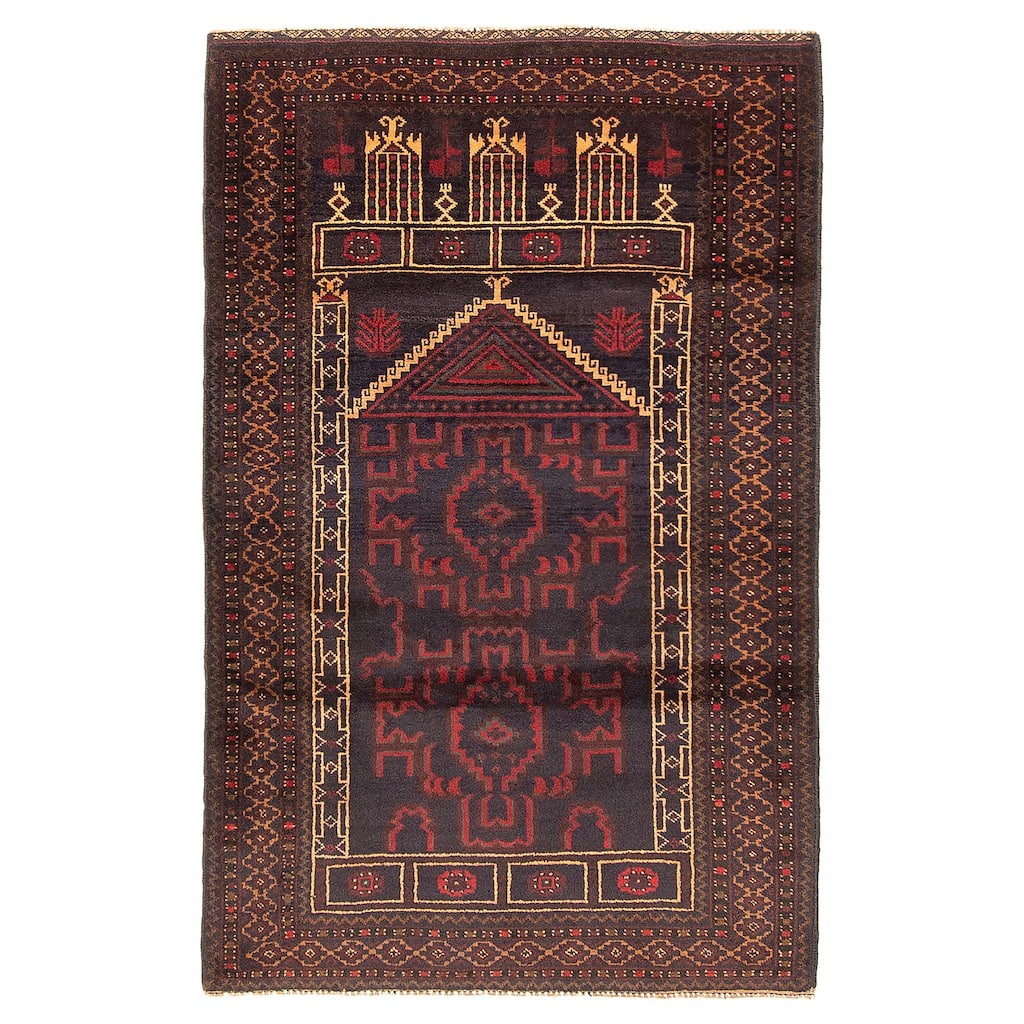 Teimani Black Rug 2'11" x 4'7" - 2'11 x 4'7