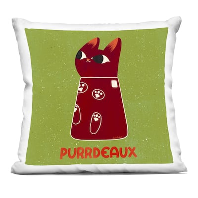 Stupell Purrdeaux Feline Wine Decorative Printed Throw Pillow Design by Carrie Cantwell