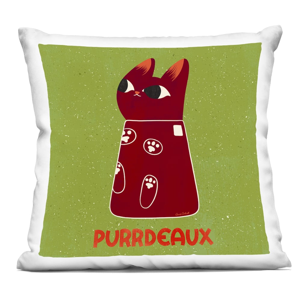 Stupell Purrdeaux Feline Wine Decorative Printed Throw Pillow Design by Carrie Cantwell