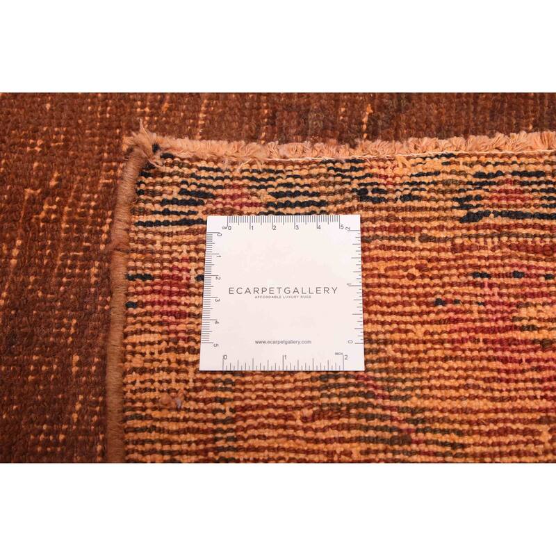 ECARPETGALLERY Hand-knotted Color Transition Burnt Orange Wool Rug - 4'6 x 9'10