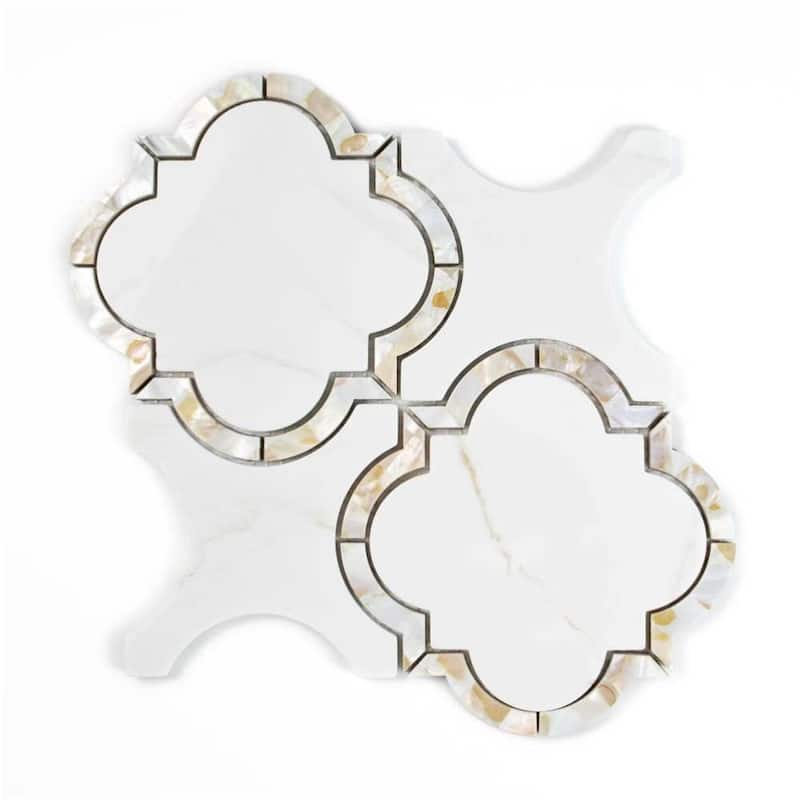 Delphi Pearl 12x12 Glass Arabesque Mosaic Tile - Wall, Backsplash