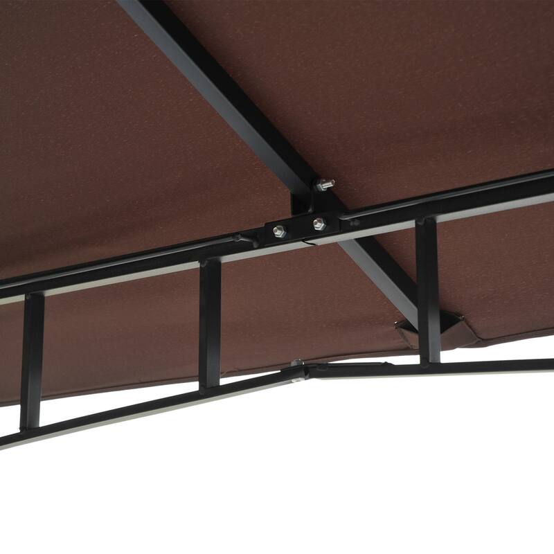 Outsunny 10'x10' Metal Outdoor Patio Gazebo Canopy Pavilion Grill Gazebo with Mesh Netting, and Double-Tier Roof