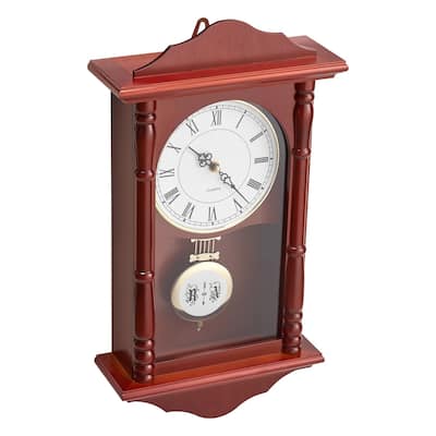 Grandfather Clock Vintage Pendulum Wall Clock 18 in with Quartz Movement - 18.1 x 9.45 x 3.6 in