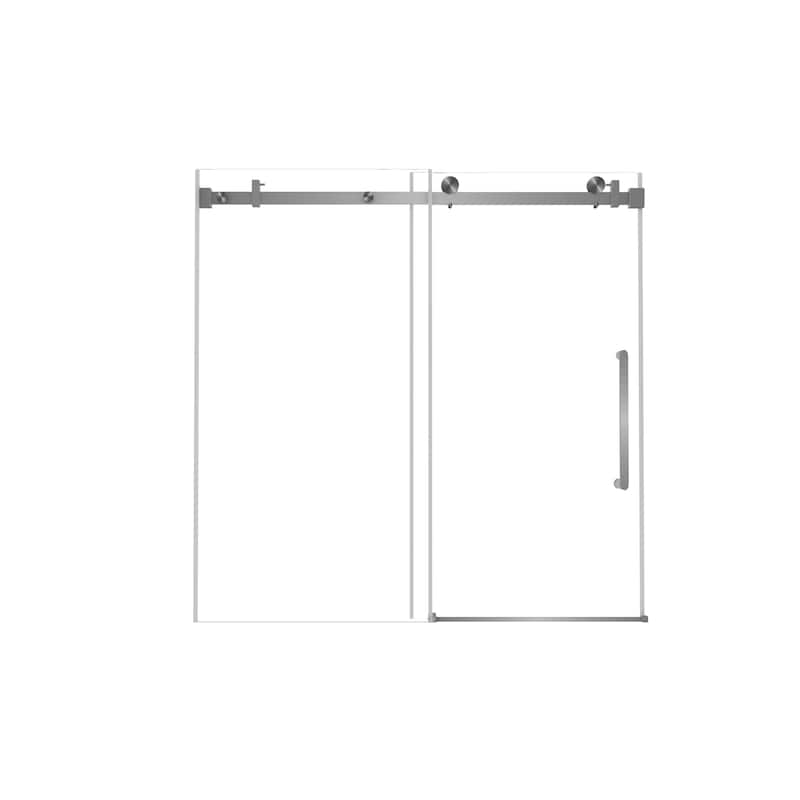 60 "W x 60" H Frameless Single Sliding Shower Door with Stainless Steel Handle - 60'' x 0.38'' x 60''