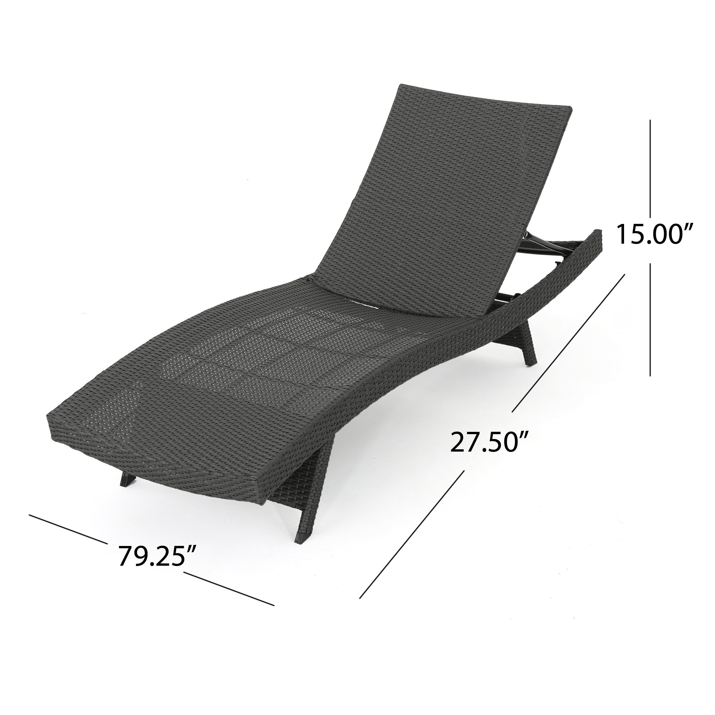 Salem Outdoor Grey Wicker Chaise Lounge Chair  by-image