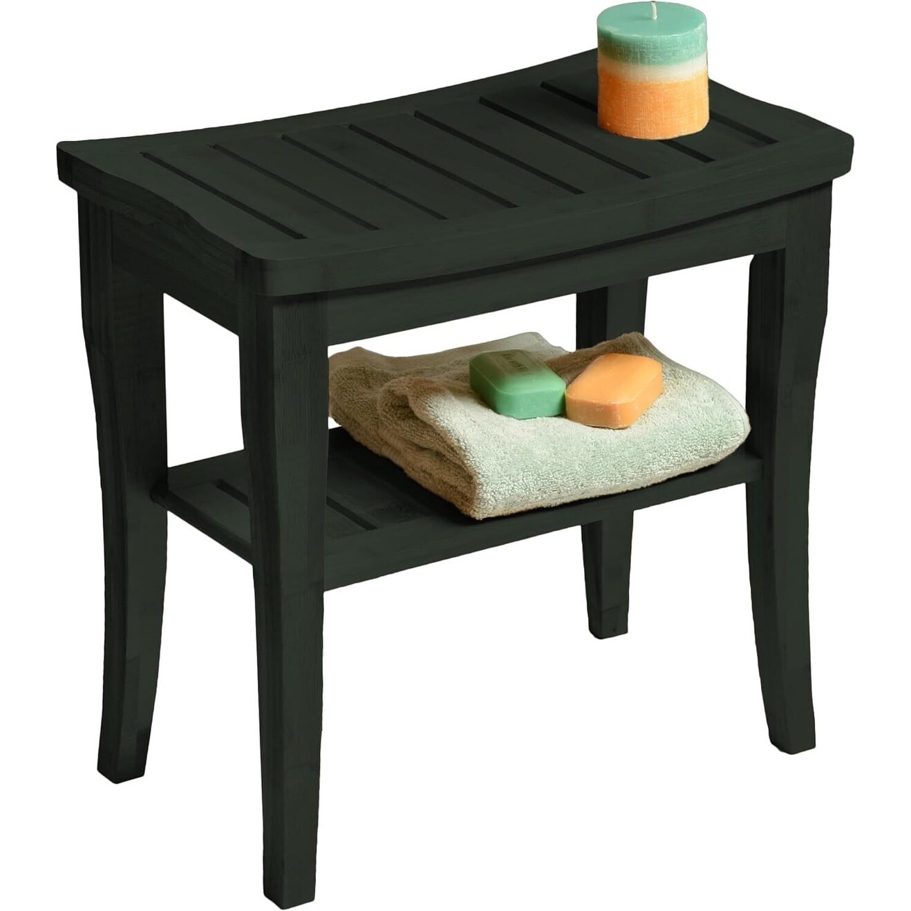 Toilettree products deluxe wooden bamboo shower seat bench with underneath storage shelf best sale