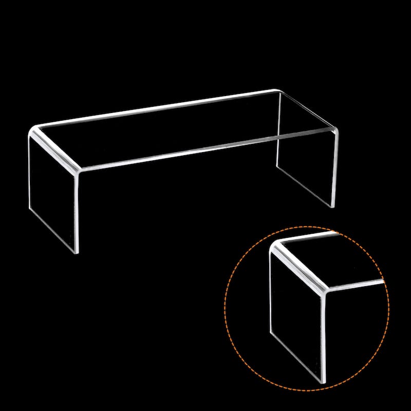 Shoes Display Stand Rack, 200x80x65mm Acrylic Storage Shelf Holder Clear 2 Pcs