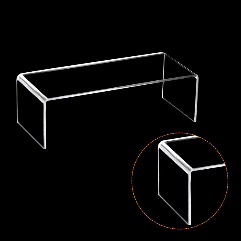 Shoes Display Stand Rack, 200x80x65mm Acrylic Storage Shelf Holder - Clear