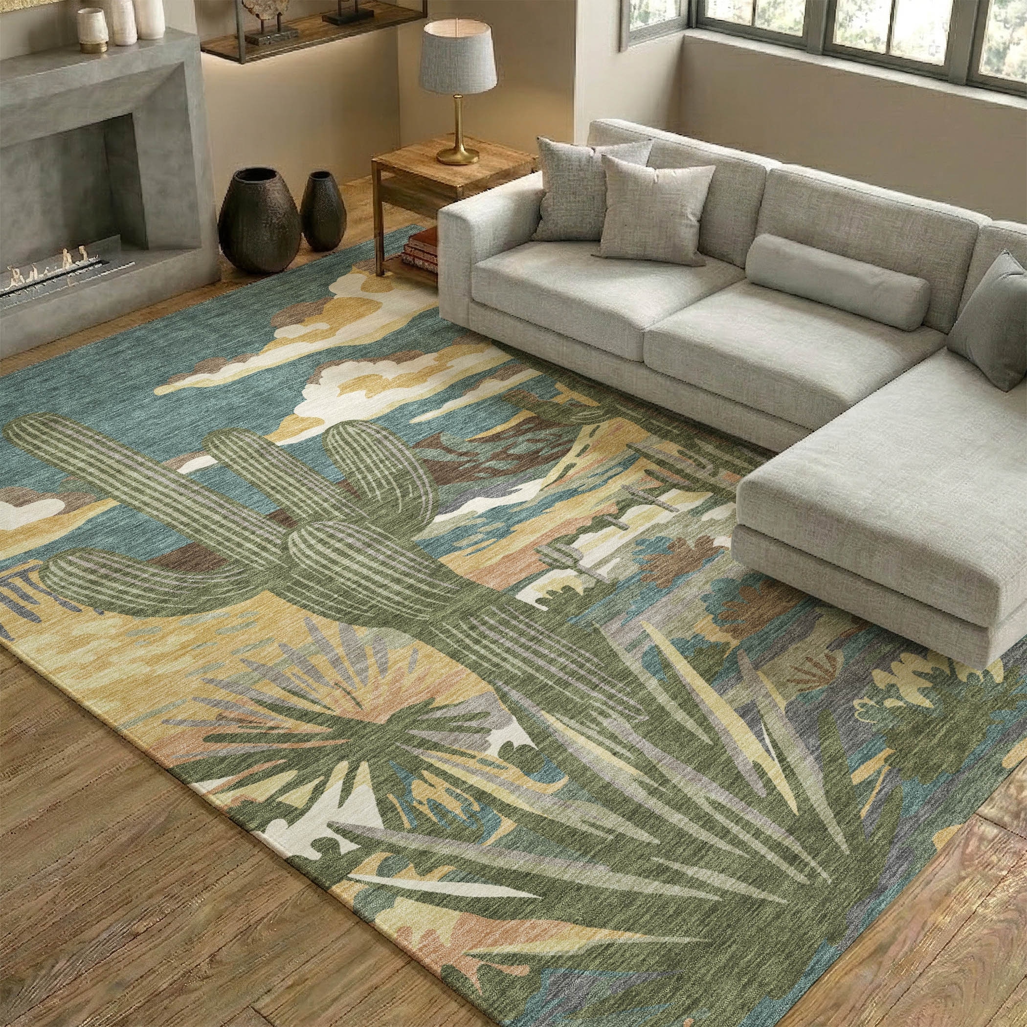 Premium Washable Super Soft Southwest Mesa Mayfield Rug