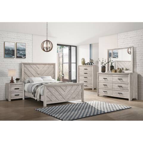 Picket House Furnishings Keely King Panel 5PC Bedroom Set in White