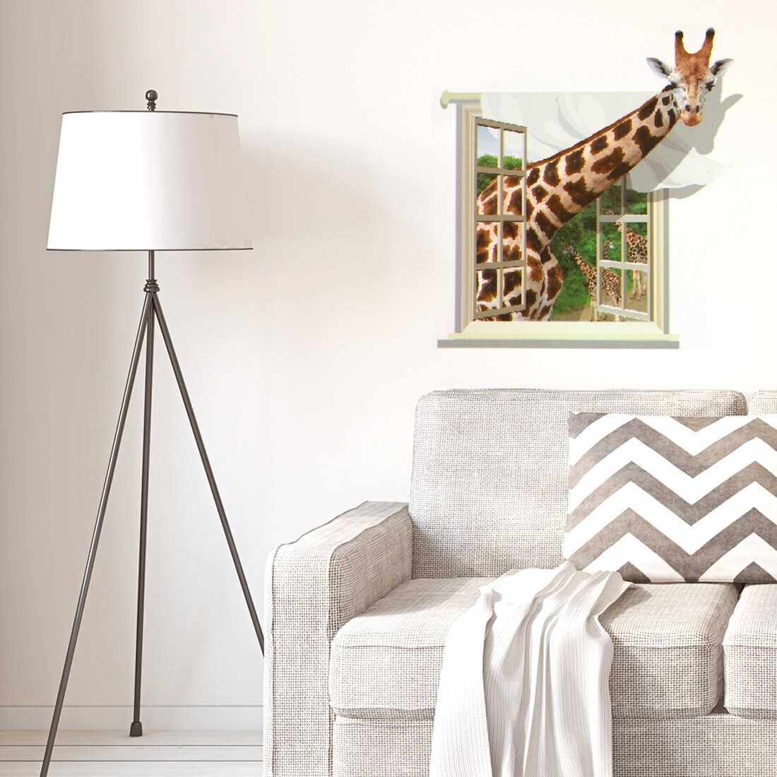 Shop Giraffe Pattern Removable 3d Wall Stickers Self Stick Murals