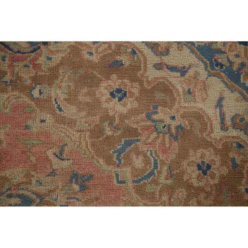 Traditional Mashad Persian Vintage Area Rug Hand-knotted Wool Carpet - 6'4" x 9'1"