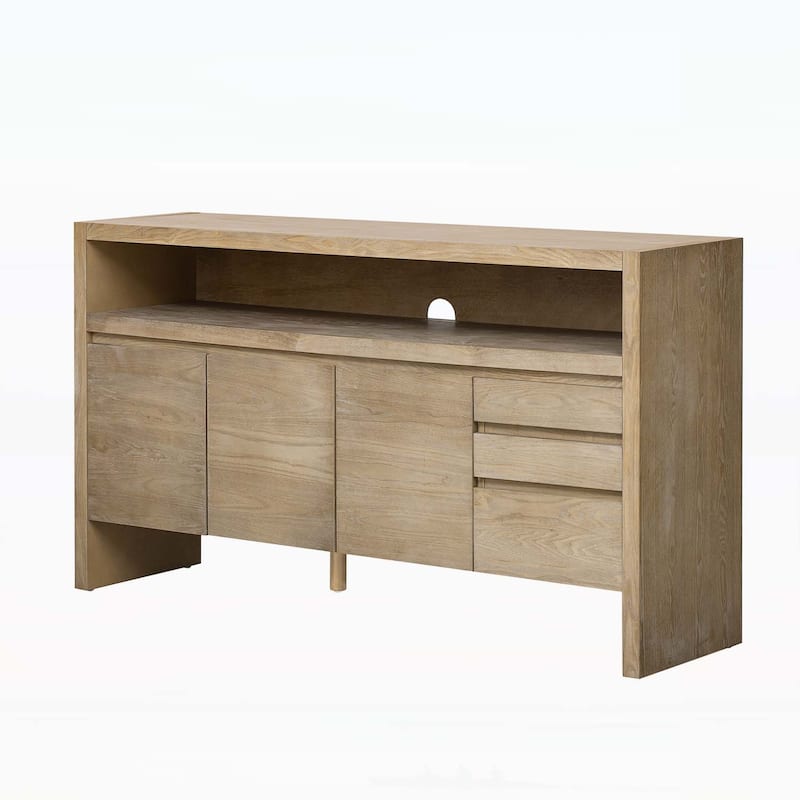 Functional Sideboard with Drawers and Semi - Open Shelf