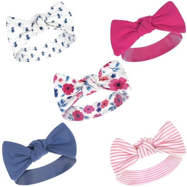 slide 1 of 1, Touched by Nature Baby Girl Organic Cotton Headbands 5pk, Garden Floral, 0-24 Months - Garden Floral Garden Floral - 0-24 Months