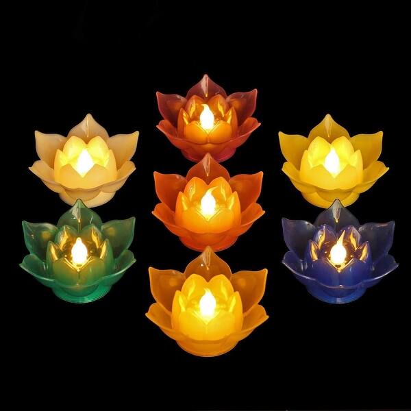 Shop 7 Color Batteries Operated Lotus Led Candle Floating Candle
