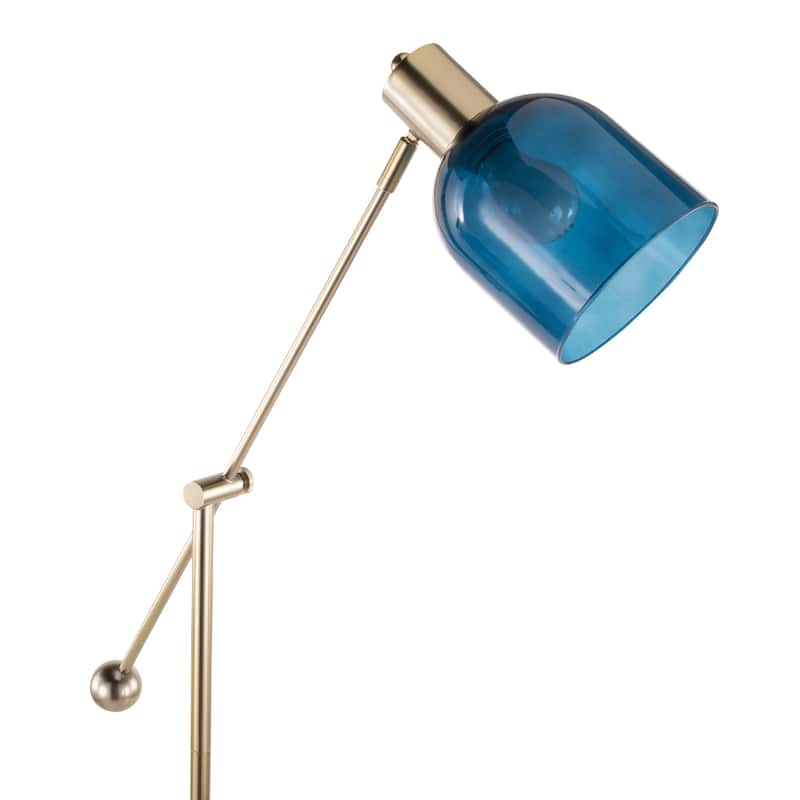 Lumisource Floor Lamp White Marble and Metal with Clear Frosted Glass - 29.5"Lx10.75"Wx73"H