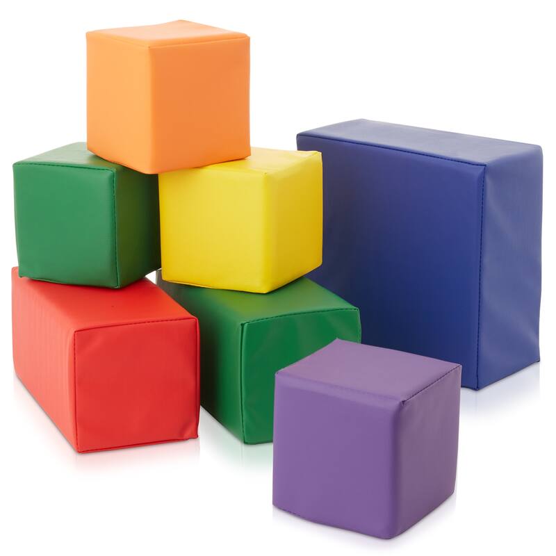 Toddler Foam Building Block Sets for Kids Soft Play Colorful Stacking - 7-Piece Set