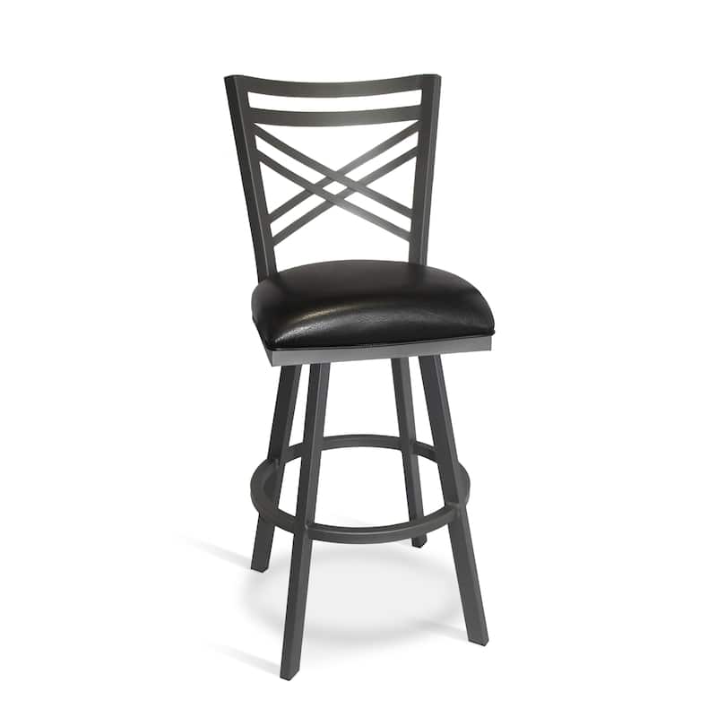 Tempo Furniture Rebecca Swivel 26" Counterstool/30" Barstool by Furnish Theory - Counter Height - Flintrock Grey & Black