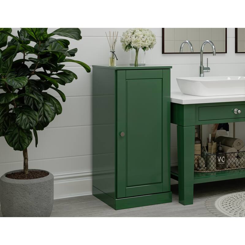 Palace Imports Solid Wood Bathroom Storage Cabinet, Raised Panel Door, Adjustable Shelves - Green