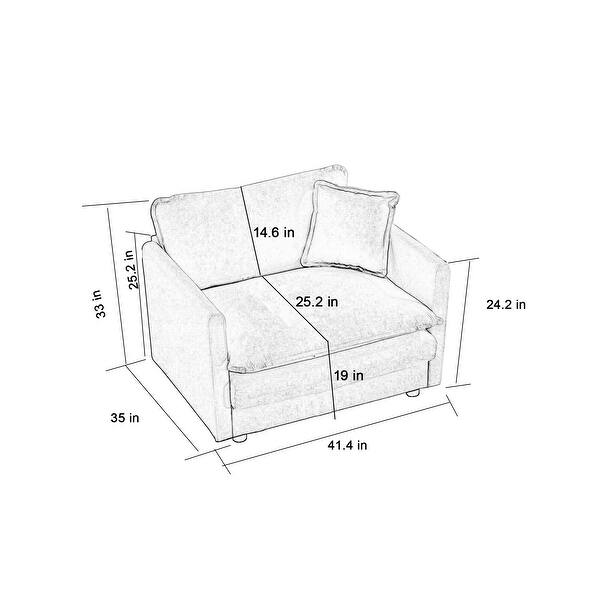 dimension image slide 14 of 20, Cloud Chenille Upholstered Modular Sectional Sofa with DIY Combination Design