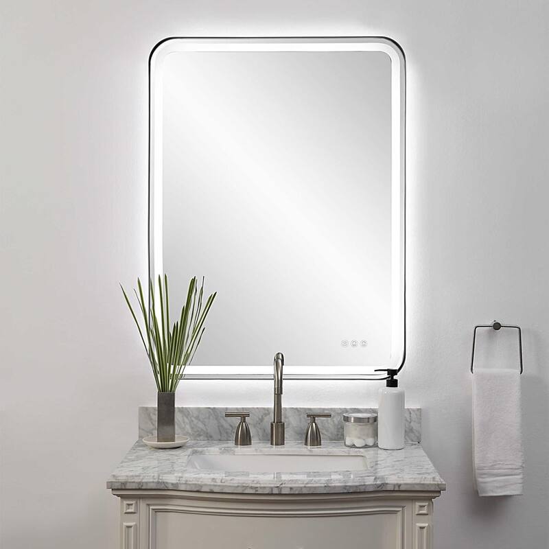 LED Lighted Large Rectangular Vanity Wall Mirror - 40"