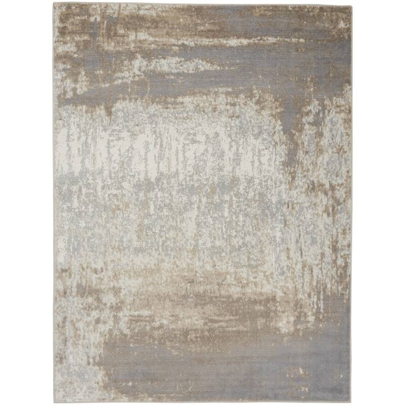 Bubip Power Loomed Abstract Modern Non Skid Stain Resistant Low Pile Area Rug By HomeRoots