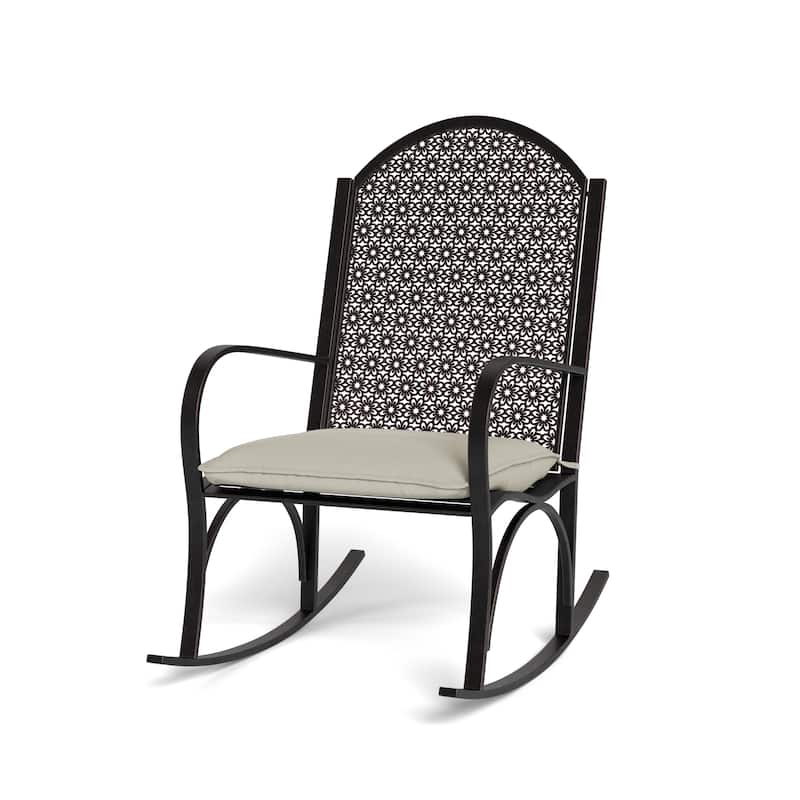 Garden Oiled Copper Metal Rocking Chair with Cushion