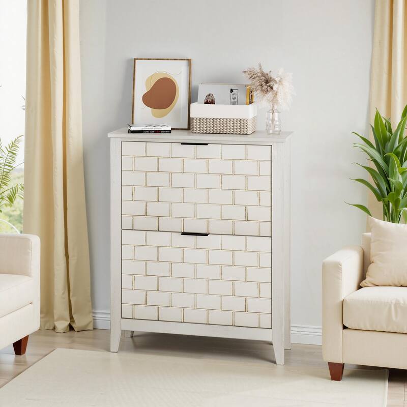 31.5 Inch Shoe Storage Cabinet, Freestanding Shoe Cabinet, Shoe Cabinet with 2 Flip Drawers, Suitable for Hallway and Entryway