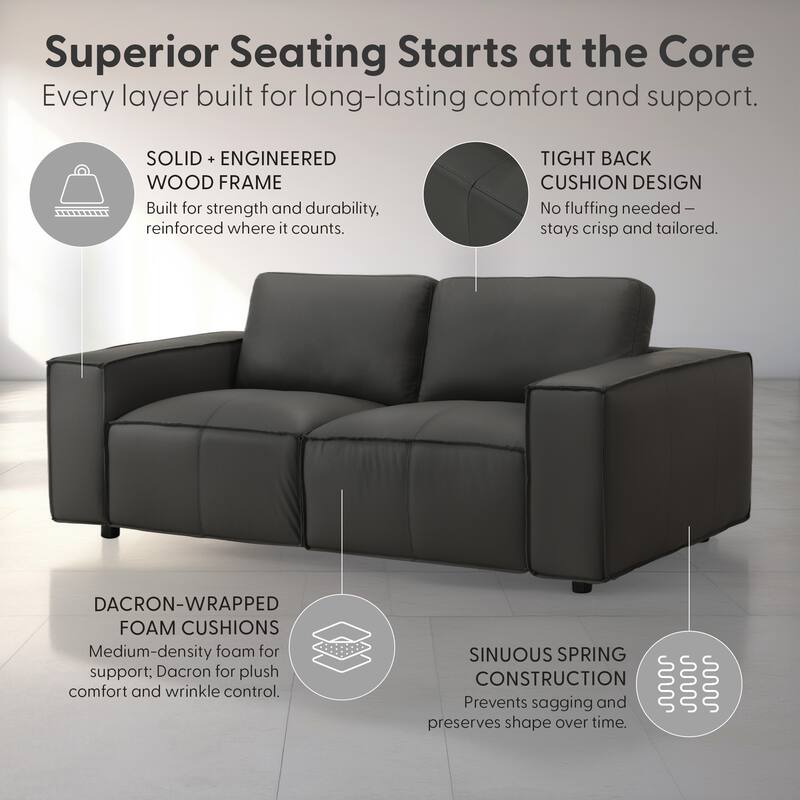 Clayton Top Grain Genuine Leather Loveseat, Sofa, or Living Room Set