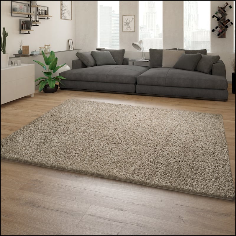 Plain Shag Rug For Living Room or Bedroom in pastell colors