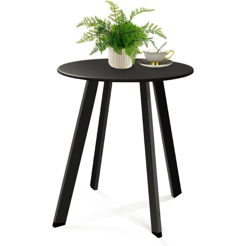 18" or 28" Round Outdoor Side Table End Table Coffee Table - Black1