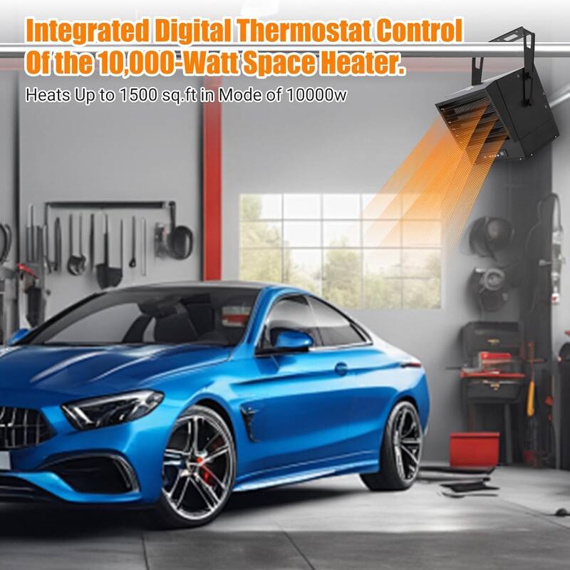 Electric Garage Heater, with Remote, Overheat Protection
