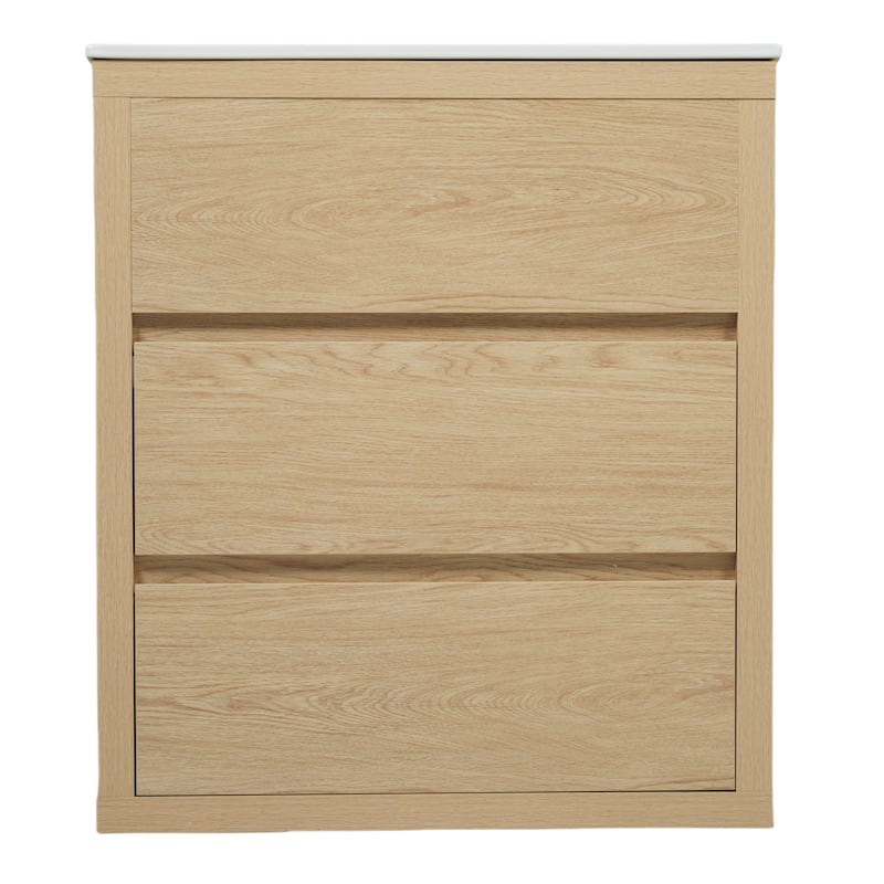 Freestanding Bathroom Vanity with Ceramic Sink and Drawers