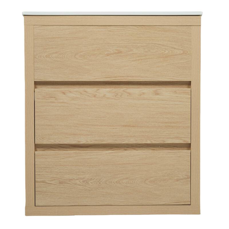 Minimalist Bathroom Cabinet Storage Vanity with 2 Lager Drawers