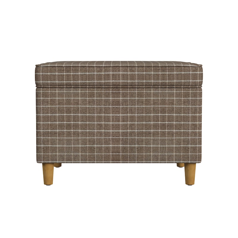 Dinah 24" Storage Ottoman with Cone Wood Legs