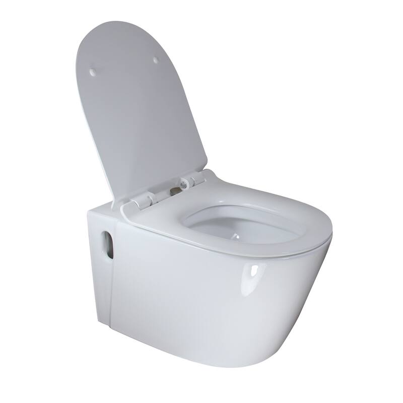 Eviva Storm Elongated Cotton White High Efficiency Toilet w/ Soft Closing Seat