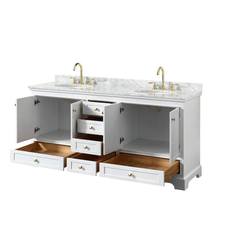 Wyndham Collection Deborah 72" Free Standing Double Vanity Set with