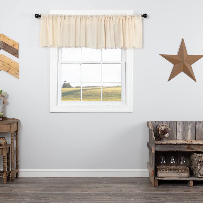 Tobacco Cloth Fringed Valance