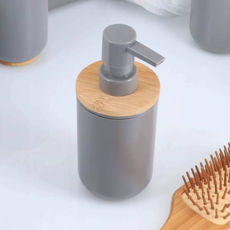 Grey Padang Bathroom Accessory Set 7-Pieces Bamboo - Soap dispenser Only