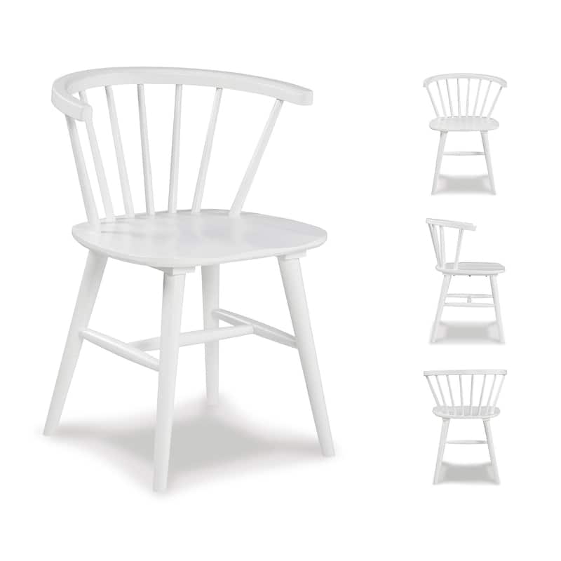 Signature Design by Ashley Grannen White Solid Wood Dining Chairs (Set of 2) - 22"W x 21"D x 30"H