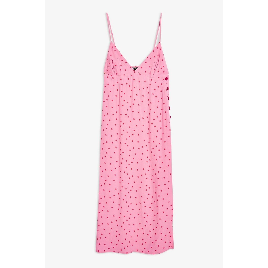 topshop pink polka dot dress
