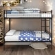 preview thumbnail 2 of 16, Twin Over Twin Bunk Bed Platform Metal Bed,Ladder,10'' Under Storage Space