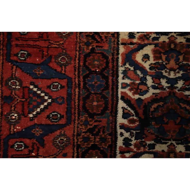 Hand Knotted Oriental 100% Wool Carpet Traditional Floral Beige & Ivories Bidjar Area Rug - 6' 11'' X 5' 0''
