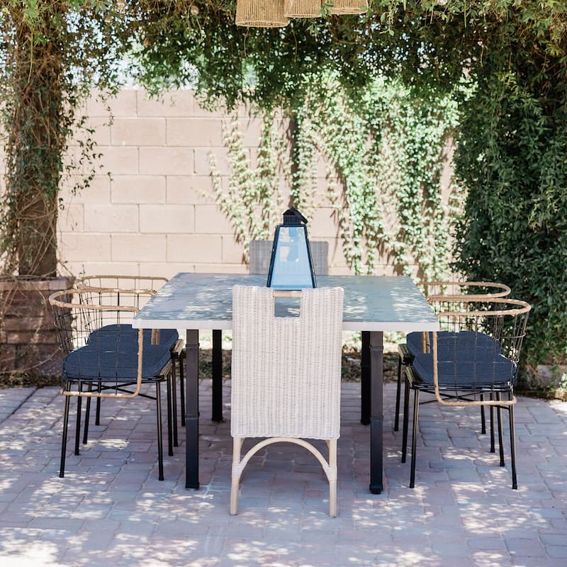 Aoodor Outdoor Dining Chair Cushions Set of 4, Outdoor Chair Pads with Ties, 21 x 21 inch - 21"x21"